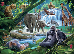 100 Piece Jigsaw Puzzle - Jungle Families XXL-100-1000 Piece Jigsaw, Gifts for 8+, Ravensburger Jigsaws-Learning SPACE
