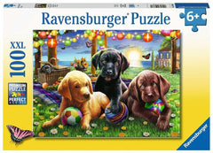 100 Piece Jigsaw Puzzle - Puppy Picnic XXL-100-1000 Piece Jigsaw, Gifts for 5-7 Years Old, Ravensburger Jigsaws-Learning SPACE