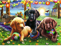 100 Piece Jigsaw Puzzle - Puppy Picnic XXL-100-1000 Piece Jigsaw, Gifts for 5-7 Years Old, Ravensburger Jigsaws-Learning SPACE