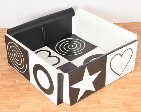 1.4m Square Soft Sided Den-Ball Pits, Down Syndrome, Movement Breaks, Play Dens, Sensory Dens-Black/White-Learning SPACE