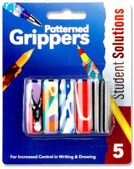 5 Patterned Pencil Grippers-Additional Need, Arts & Crafts, Back To School, Drawing & Easels, Dyslexia, Early Arts & Crafts, Early Years Literacy, Fine Motor Skills, Handwriting, Learning Difficulties, Learning Resources, Neuro Diversity, Premier Office, Primary Arts & Crafts, Primary Literacy, Seasons, Stationery, Stock-Learning SPACE