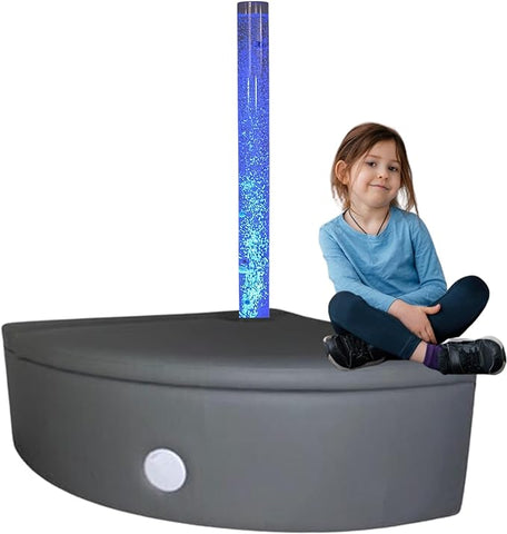 Lumina Corner Padded Plinth (For 15cm Diameter Bubble tubes)-Bubble Tube Accessories, Lumina, Padding for Floors and Walls, Plinths, Soft Play Sets-Learning SPACE