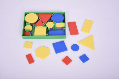Attribute Blocks - Desk Set Pk60 - To learn shape and space-Additional Need, Building Blocks, Cerebral Palsy, EDX, Fine Motor Skills, Maths, Primary Maths, Shape & Space & Measure, Stacking Toys & Sorting Toys, Stock-Learning SPACE