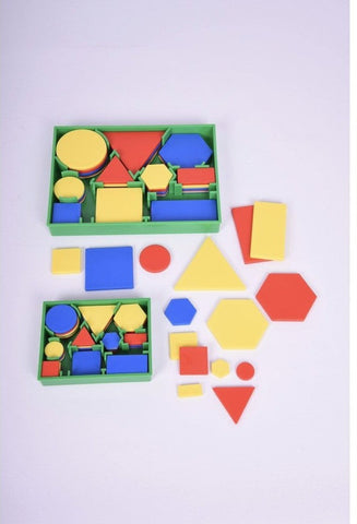 Attribute Blocks - Desk Set Pk60 - To learn shape and space-Additional Need, Building Blocks, Cerebral Palsy, EDX, Fine Motor Skills, Maths, Primary Maths, Shape & Space & Measure, Stacking Toys & Sorting Toys, Stock-Learning SPACE