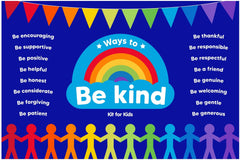 Be Kind Carpet 2x1.3m-Calmer Classrooms, Educational Carpet, Helps With, Kit For Kids, Mats & Rugs, Multi-Colour, Rectangular, Rewards & Behaviour, Rugs-Learning SPACE
