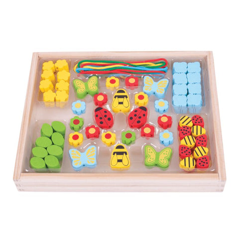 Bead Box (Garden)-Arts & Crafts, Bigjigs Toys, Craft Activities & Kits, Early Arts & Crafts, Learning Difficulties, Maths, Primary Arts & Crafts, Primary Maths, Shape & Space & Measure, Threading, Tracking & Bead Frames, Wooden Toys-Learning SPACE
