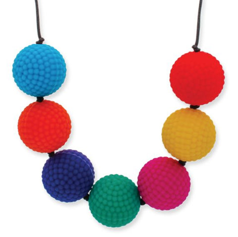 Berries Weighted Sensory Chew Necklace-Stress Relief Toys-AllSensory, Autism, Calming and Relaxation, Chewigem, Helps With, Neuro Diversity, Oral Motor & Chewing Skills, Sensory Processing Disorder, Sensory Seeking, Teen Sensory Weighted & Deep Pressure, Teenage & Adult Sensory Gifts-Rainbow-Learning SPACE