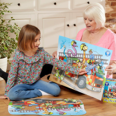 Big Fire Engine Jigsaw Puzzle-13-99 Piece Jigsaw, Down Syndrome, Early years Games & Toys, Fire. Police & Hospital, Imaginative Play, Orchard Toys, Primary Games & Toys, Stock, Strength & Co-Ordination-Learning SPACE