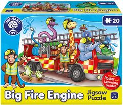 Big Fire Engine Jigsaw Puzzle-13-99 Piece Jigsaw, Down Syndrome, Early years Games & Toys, Fire. Police & Hospital, Imaginative Play, Orchard Toys, Primary Games & Toys, Stock, Strength & Co-Ordination-Learning SPACE