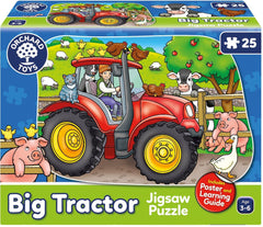 Big Tractor Jigsaw Puzzle-13-99 Piece Jigsaw, Down Syndrome, Early years Games & Toys, Farms & Construction, Gifts For 2-3 Years Old, Imaginative Play, Orchard Toys, Primary Games & Toys, Stock, Strength & Co-Ordination-Learning SPACE