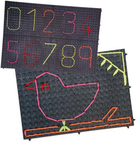 Black UV-Lacing Pattern Board (Single)-Additional Need, Early Years Maths, Fine Motor Skills, Learning Difficulties, Maths, Memory Pattern & Sequencing, Primary Maths, Stock, Strength & Co-Ordination, UV Reactive-Learning SPACE