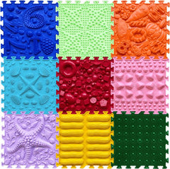 Brightly Coloured Sensory Puzzle Playmats (25cmx25cm) Set of 9-2-12 Piece Jigsaw, AllSensory, Baby Sensory Toys, Down Syndrome, Gifts For 2-3 Years Old, Mats, Mats & Rugs, Multi-Colour, Playmat, Playmats & Baby Gyms, Sensory Direct Toys and Equipment, Sensory Flooring, Sensory Processing Disorder, Tactile Toys & Books, Vestibular-Learning SPACE