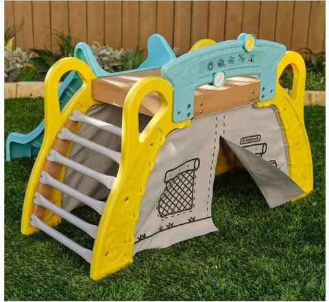 Camp & Slide Climber-Baby Climbing Frame, Baby Slides, Kidkraft Toys, Outdoor Climbing Frames, Outdoor Slides, Play Houses-Learning SPACE
