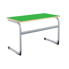 Cantilever Euro Tables: Double - 1200x600mm-Classroom Table, Metalliform, Table-460mm (3-4 Years)-Green-Learning SPACE