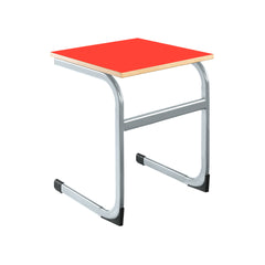 Cantilever Euro Tables: Square Single-Classroom Table, Metalliform, Table-460mm (3-4 Years)-Red-Learning SPACE
