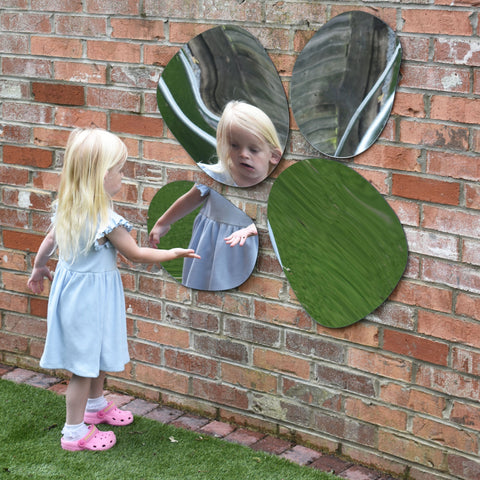 Children's Plastic Safety Mirrors - Pebble Set 4-Playground Equipment, Playground Wall Art & Signs, Sensory Mirrors, Sensory Wall Panels & Accessories-Learning SPACE
