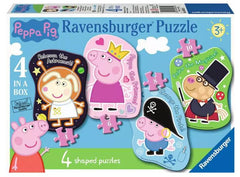Children’s Puzzle Peppa Pig 4 Shaped Jigsaw Puzzles-2-12 Piece Jigsaw, Fine Motor Skills, Peppa Pig, Ravensburger Jigsaws-Learning SPACE