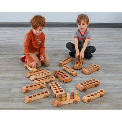 Class Pack Of Wooden Maths Vehicles (15Pk)-Classroom Packs, Cosy Direct, Maths, Small World-Learning SPACE