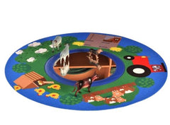 Colourful Circle Toddler Mat with Mirror-AllSensory, Baby Sensory Toys, Baby Soft Play and Mirrors, Core Range, Floor Padding, Matrix Group, Mats, Mats & Rugs, Padding for Floors and Walls, Playmat, Playmats & Baby Gyms, Round, Sensory Flooring, Sensory Mirrors-At the Farm-Learning SPACE