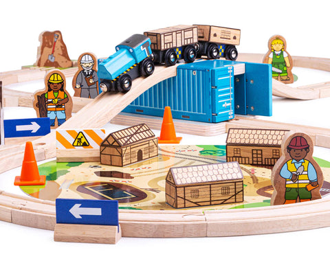 Construction Train Set-Bigjigs Rail, Bigjigs Toys, Gifts For 3-5 Years Old, Train, Wooden Toys-Learning SPACE