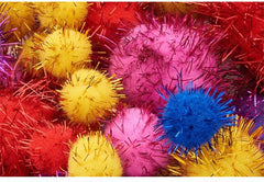 Crafty Bitz - Glitter Pom Poms Pk 100-Art Materials, Arts & Crafts, Baby Arts & Crafts, Crafty Bitz Craft Supplies, Early Arts & Crafts, Glitter, Messy Play, Primary Arts & Crafts, Seasons, Spring, Stock-Learning SPACE