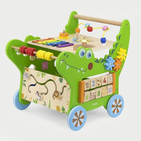 Crocodile Activity Walker-Additional Need, Baby Walker, Cerebral Palsy, Fine Motor Skills, Gifts For 1 Year Olds, Gross Motor and Balance Skills, Helps With, Strength & Co-Ordination, Viga Activity Wall Panel-Learning SPACE