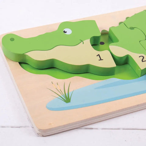 Crocodile Number Puzzle-Baby Wooden Toys, Counting Numbers & Colour, Wooden Toys-Learning SPACE