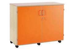Cupboard with 2 Adjustable Shelves - Bubble Gum Range-Cupboards, Cupboards With Doors-Tangerine-Learning SPACE