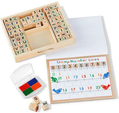 Deluxe Stamp Set ABC 123-Art Materials, Arts & Crafts, Counting Numbers & Colour, Early Arts & Crafts, Early Years Literacy, Early Years Maths, Learning Difficulties, Maths, Primary Arts & Crafts, Primary Maths, Shape & Space & Measure, Stacking Toys & Sorting Toys, Wooden Toys-Learning SPACE