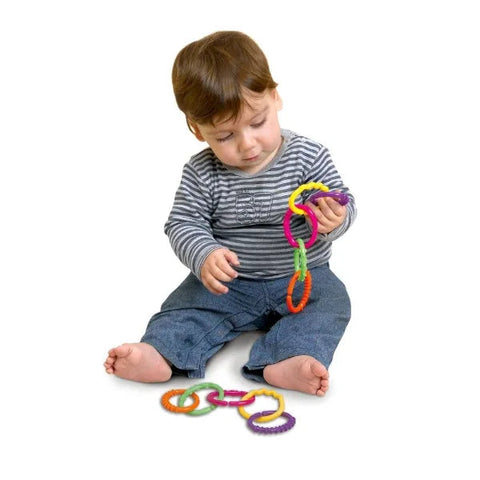 Edushape Linkets - Textured Baby Toy-Additional Need, AllSensory, Baby & Toddler Gifts, Baby Sensory Toys, Edushape Toys, Fine Motor Skills, Gifts For 3-6 Months, Helps With, Maths, Primary Maths, Sensory Seeking, Shape & Space & Measure, Tactile Toys & Books-Learning SPACE