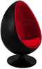 Egg Pod Aarnio Style Lounge Chair-Bean Bags & Cushions, Full Size Seating, Helps With, Meltdown Management, Movement Chairs & Accessories, Nurture Room, Reading Area, Seating, Sensory Room Furniture-Black & Red-Learning SPACE
