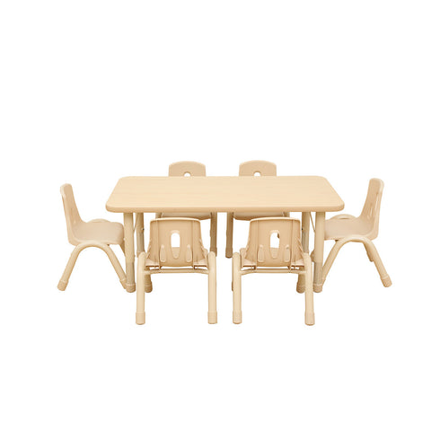 Elegant Height Adjustable Rectangular Table (4 or 6 Seats)-Classroom Table, Furniture, Height Adjustable, Plastic, Profile Education, Rectangular, Table-6 - Seater-Learning SPACE