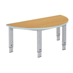 Elite Height Adjustable Table - Semi-Circular-Classroom Table, Height Adjustable, Metalliform, Table-Beech-Learning SPACE