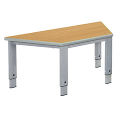 Elite Height Adjustable Table - Trapezoidal-Classroom Table, Height Adjustable, Metalliform, Table-Beech-Learning SPACE