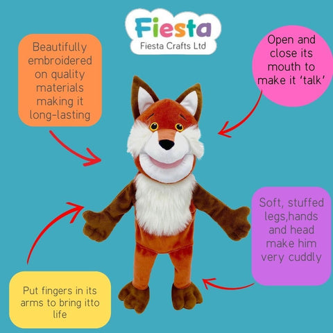 Fox Moving Mouth Puppet-Featured, Fiesta Crafts, Puppets & Theatres & Story Sets-Learning SPACE