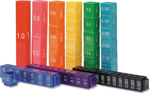 Fraction Tower Cubes Equivalency Set-Fractions Decimals & Percentages, Learning Activity Kits, Learning Resources, Maths, Primary Maths, Stock-Learning SPACE