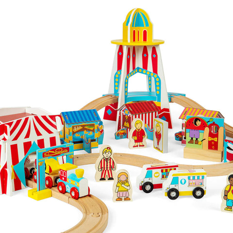 Fun Fair Train Set-Bigjigs Rail, Bigjigs Toys, Train, Wooden Toys-Learning SPACE