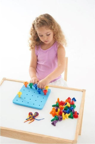Geo Giant Pegs and Peg board set for Fine Motor, Counting and Sorting Skills-Addition & Subtraction, Additional Need, Counting Numbers & Colour, Early Years Maths, EDX, Fine Motor Skills, Helps With, Maths, Memory Pattern & Sequencing, Primary Maths, Sound. Peg & Inset Puzzles, Stacking Toys & Sorting Toys, Stock, Threading-Learning SPACE