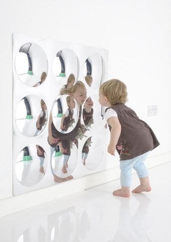 Giant Mirror with 9 Dome Sensory Bubbles-AllSensory, Helps With, Outdoor Mirrors, Playground Equipment, Playground Wall Art & Signs, Sensory Garden, Sensory Mirrors, Sensory Seeking, Sensory Wall Panels & Accessories, Stock-Learning SPACE