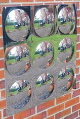 Giant Mirror with 9 Dome Sensory Bubbles-AllSensory, Helps With, Outdoor Mirrors, Playground Equipment, Playground Wall Art & Signs, Sensory Garden, Sensory Mirrors, Sensory Seeking, Sensory Wall Panels & Accessories, Stock-Learning SPACE