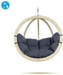 Globo Wooden Hanging Chair-Children's Wooden Seating, Hammocks, Indoor Swings, Movement Chairs & Accessories, Seating, Stock-Anthracite-Learning SPACE
