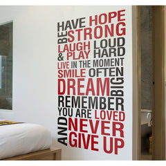 Have Hope and Be Strong Motivational Wall Sticker-Calmer Classrooms, Classroom Displays, Helps With, Playground Wall Art & Signs, Sensory Wall Panels & Accessories, Wall & Ceiling Stickers-Learning SPACE