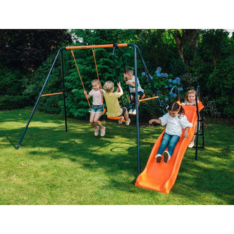 Hedstrom Saturn Multi-play Swing Set with Slide and Glider-Hedstrom, Outdoor Slides, Outdoor Swings, Seasons, Summer-Learning SPACE