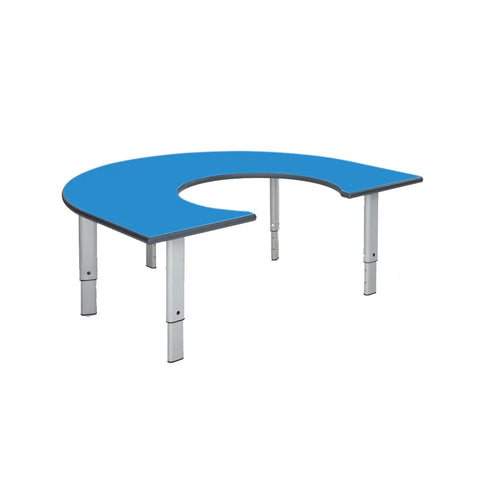 Height Adjustable Rainbow Range Table-Classroom Furniture, Classroom Table, Height Adjustable, Horseshoe, Metalliform, Table-Blue-Learning SPACE
