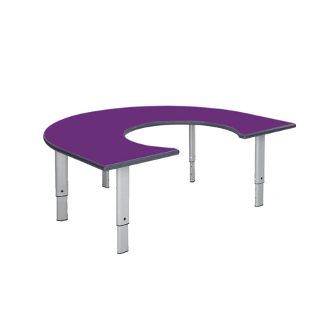 Height Adjustable Rainbow Range Table-Classroom Furniture, Classroom Table, Height Adjustable, Horseshoe, Metalliform, Table-Purple-Learning SPACE