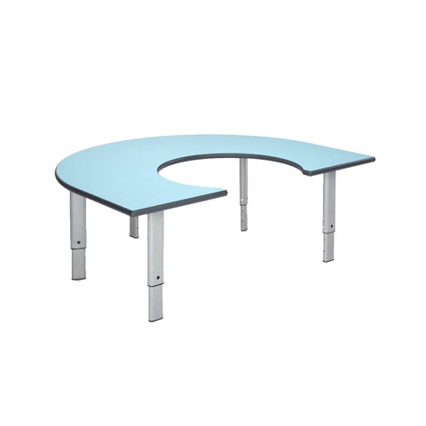 Height Adjustable Rainbow Range Table-Classroom Furniture, Classroom Table, Height Adjustable, Horseshoe, Metalliform, Table-Soft Blue-Learning SPACE