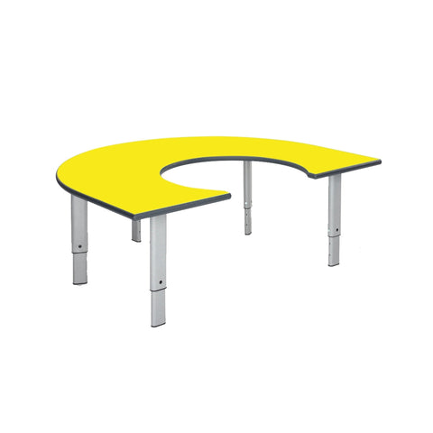 Height Adjustable Rainbow Range Table-Classroom Furniture, Classroom Table, Height Adjustable, Horseshoe, Metalliform, Table-Yellow-Learning SPACE