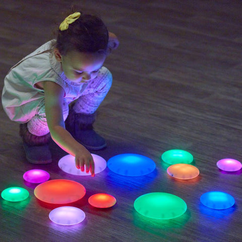 Illuminated Sensory Glow Pebbles 12pcs-AllSensory, Calming and Relaxation, Helps With, Sensory Light Up Toys, TTS Toys-Learning SPACE