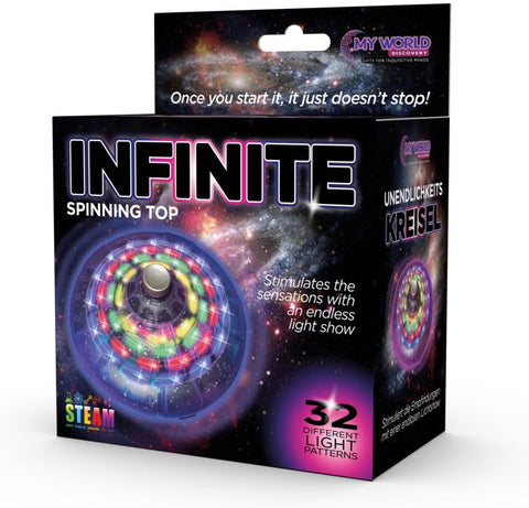 Infinity Spinning Top - Sensory light up toy-Additional Need, AllSensory, Baby Cause & Effect Toys, Bounce & Spin, Cause & Effect Toys, Deaf & Hard of Hearing, Early Years Sensory Play, Sensory Light Up Toys, Sensory Seeking, Stock, Visual Sensory Toys-Learning SPACE