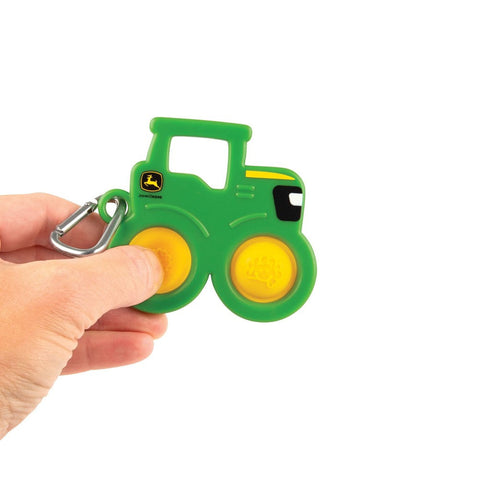 John Deere Simple Dimple Keychain-ADD/ADHD, Britains, Calmer Classrooms, Farms & Construction, Fidget, Helps With, Imaginative Play, John Deere, Neuro Diversity, Pocket money, Push Popper, Stress Relief, Toys for Anxiety-Learning SPACE